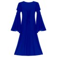 thumbnail image 4 of Doomiva Robe Renaissance Rétro à Manches Cloche pour Filles Enfants Costume Médiéval Halloween Cosplay Longue Robe Maxi Bleu 8, 4 of 7