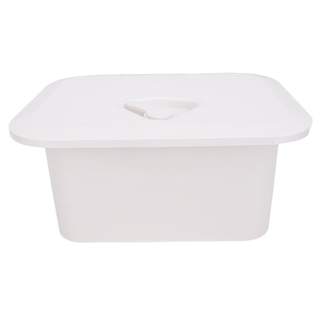 Deck Storage Compartment, Embedded Installation 37.5X27X17.5cm Multifunctional White Marine Boat Storage Box ABS for Bait Fishing Gear Tools