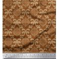 thumbnail image 1 of Soimoi Polyester Crepe Fabric Swirl & Ogee Damask Print Sewing Fabric Yard 42 Inch Wide, 1 of 1