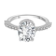 thumbnail image 1 of Imitation Diamond Mossanite Round Bag Four-claw Wedding Ring For Ladies, 1 of 3
