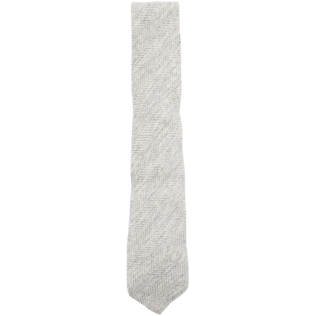 Gierremilano Men's Light Grey / Ivory Chevron Arrows Cashmere Necktie - One Size