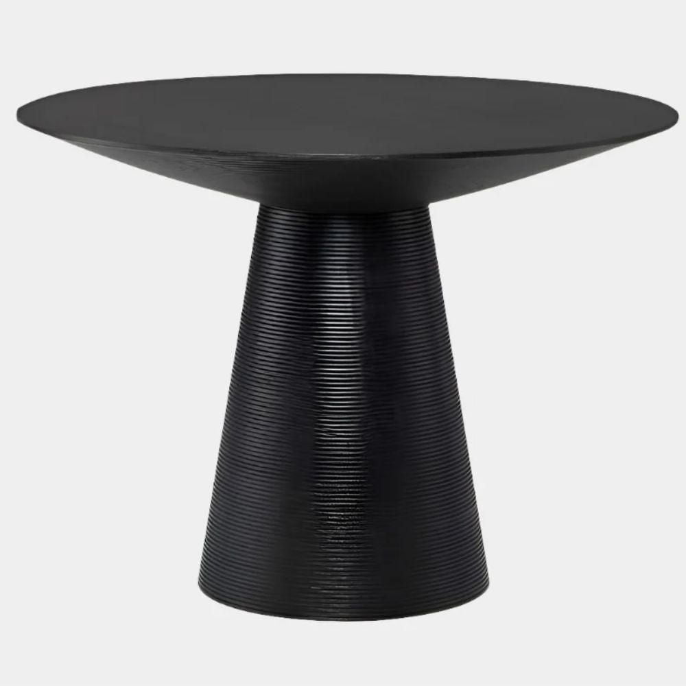 Dana Dining Table with Black veneer wood top with black veneer base