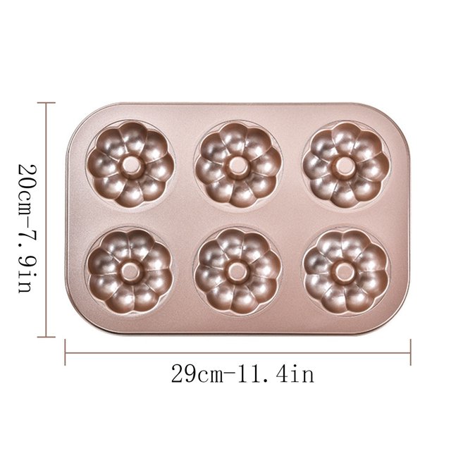 Bread Baking Pan,6 Cake Pan 6 Piece Cake Baking Pan Household Baking Donut Kitchen Baking Non-Stick Baking Pan Donut Pan for Baking,Cake Baking Pans,Donut Baking Pan