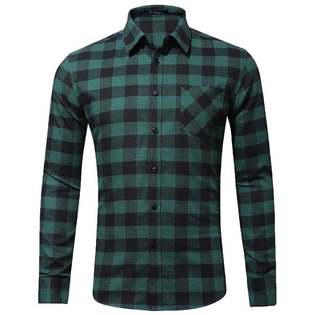 Pompotops Chemise Décontractée Ajustée à Manches Longues pour Hommes Automne avec Poche en Solde
