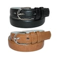 thumbnail image 1 of CTM® Ceinture Habillée en Cuir de Base pour Enfant (Lot de 2 Couleurs), 1 of 3