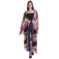 thumbnail image 1 of Moomaya Cardigan Long en Georgette de Viscose Imprimée à Manches Fendues pour Femmes, 1 of 5
