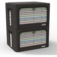 thumbnail image 1 of Bacs de Rangement Pliables, Boîte de Rangement Empilable en Tissu Oxford avec Poignées de Transport et Fenêtre Transparente 2 Pack, 1 of 7