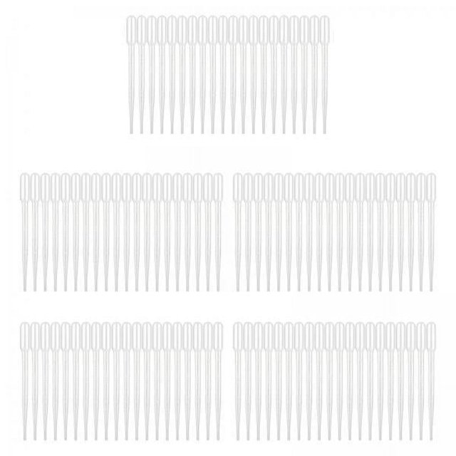 Bunblic 2x100Pcs Pipettes Jetables pour Transfert de Gouttes pour les Yeux, Fournitures d'Expériences de Laboratoire, 3mL, 3 Pcs