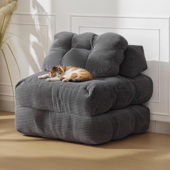 GloryStar Folding Sofa Bed Chair, 3-in-1 Convertible Single Lounger (190x87x22cm) for Living Room or Bedroom