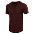 thumbnail image 2 of EGNMCR Men's Plus Size Shirts Solid Color Short Sleeve T-Shirts Button-Up Shirts, 2 of 4