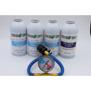 EnviroSafe R-1234YF Réfrigérant Automobile de 4 oz avec Jauge de Charge