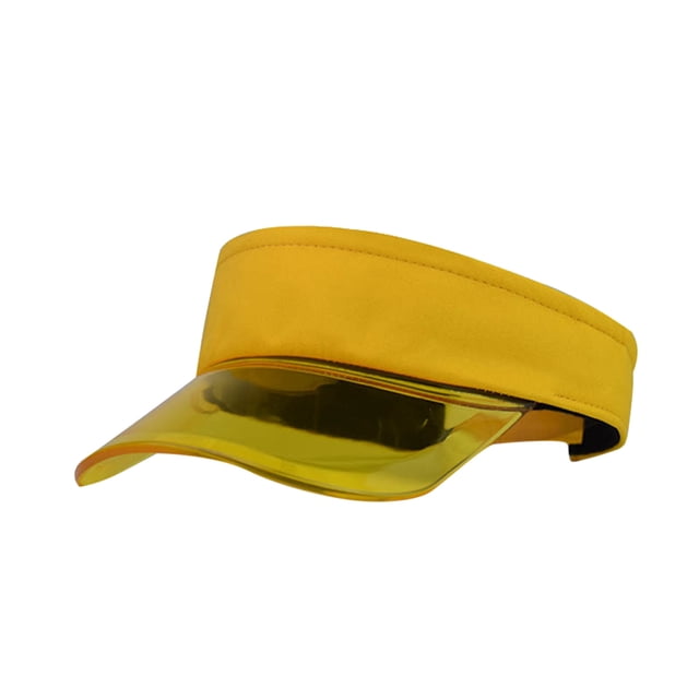 GDREDA Sun Hats Fashion Women Solid Color Sun Protection Topless Transparent Baseball Visor Cap,Yellow