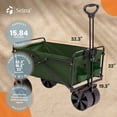 thumbnail image 3 of Seina 150lb Capacity Collapsible Steel Outdoor Utility Wagon Cart, Green, 3 of 6