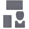 thumbnail image 2 of TopLLC Memory Foam Bath Mat 4 Set Bathroom Rugs For 4 Pcs Toilet Mats Universal Soft Comfortable Water Absorption Non-Slip Thick Machine Washable Easier To Dry Dark Carpets Suits, 2 of 9
