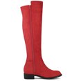 thumbnail image 3 of BLISSFUL STEP Women's Knee High Boots Chunky Heel Faux Suede Fall Winter Boots Red 6, 3 of 7