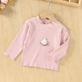 thumbnail image 1 of Cowsor Girls Soft Ribbed Peter Pan Collar Bow T-Shirt Sweet and Ribbed Knit Casua Cute Tops, 1 of 4