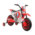 thumbnail image 1 of Aosom Kids Dirt Bike Battery-Powered Ride-On Electric Motorcycle with Charging 12V Battery, Training Wheels Red, 1 of 10