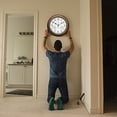thumbnail image 3 of WIFKLSIIPG 12 Inch Outdoor Wall Clock Wall Clock with Temperature and Humidity Large Wall Clock Silent Wall Clock in Courtyard Garden Bathroom(Rose Gold), 3 of 5