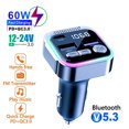 thumbnail image 1 of Car Bluetooth FM Transmitter Bluetooth 5.3 30W PD&QC3.0 RGB Light Car Charger Bluetooth Adapter For phone ipad, 1 of 1