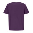 thumbnail image 4 of Birdeem Femmes Manches Courtes Décontracté Col Rond Imprimé Ample Bouton Tunique Chemise Blouse Hauts, 4 of 5