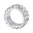 thumbnail image 3 of Elastic Silver Tone 3 Row Crystal Rhinestone crystal ring toe Toe Ring Bridal Jewelry 9mm, 3 of 5