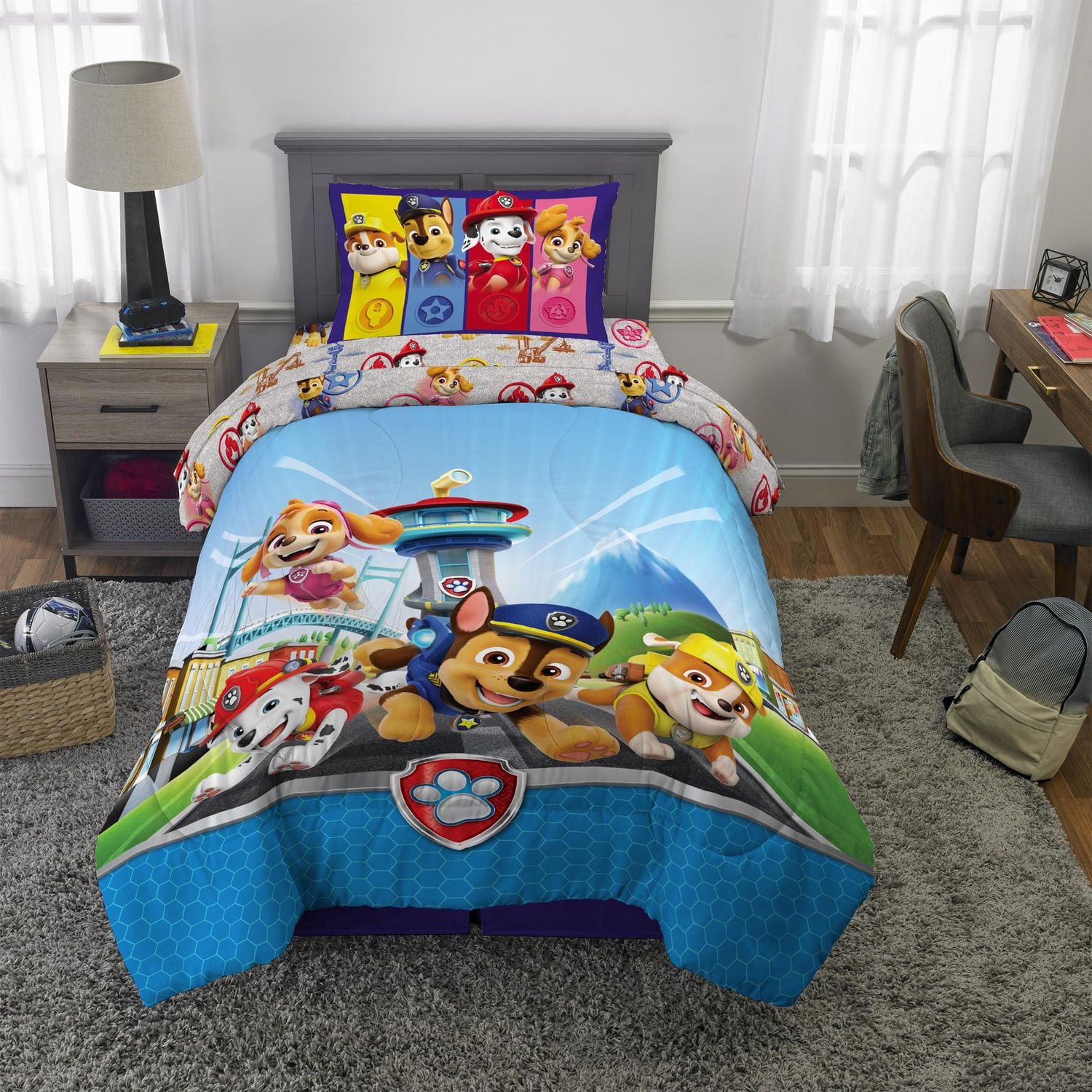 Paw Patrol "Barking Buds" Twin Full Comforter & Pillowcase