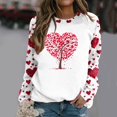 thumbnail image 1 of Qertyioot T-Shirt Graphique pour Femmes de la Saint-Valentin à Manches Longues, Blouse Ample Imprimée Mode à Col Rond, Hauts Décontractés, 1 of 5