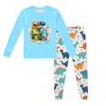 thumbnail image 2 of Pyjamas pour Garçons Ensemble de Pyjama Imprimé Dinosaure Col Rond Manches Longues Pantalon 2 Pcs Printemps Automne Pyjamas pour Enfants Bleu Clair 2 Ans-3 Ans, 2 of 5
