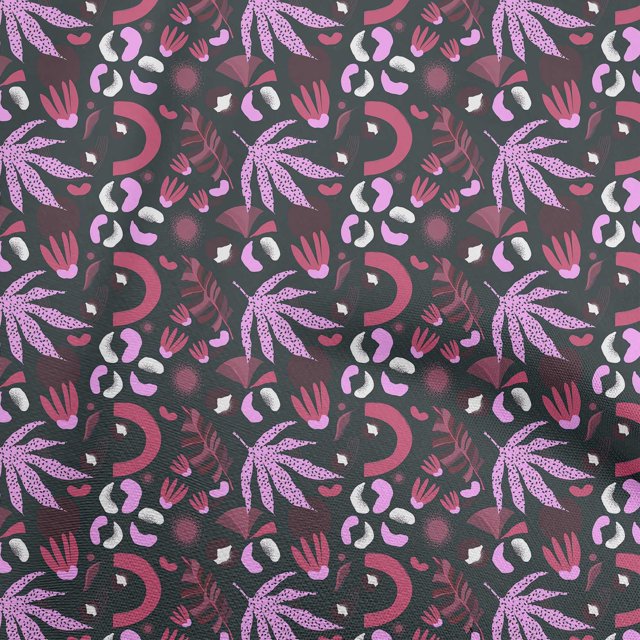 oneOone Viscose Chiffon Bluish Violet Fabric Tropical Abstract Craft Projects Decor Fabric Printed by The Yard 42 Inch Wide
