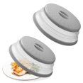 thumbnail image 1 of 2 Pcs Microwave Splatter Cover, Microwave Cover Vented for Food, Microwave Splatter Guard Lid with Handle, 10 Inches Medium Collapsible Multi-use Splatter, Grey Guard Plate Cover, 1 of 7