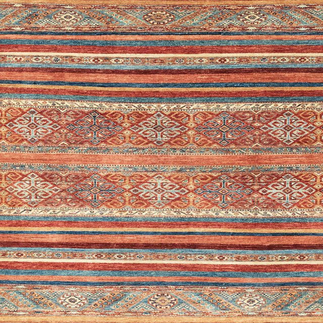 Ahgly Company Tapis d'Intérieur Carrés Abstraits Brun Chameau, Tapis de Zone Abstraits, 4 Pieds Carré