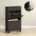 thumbnail image 3 of HOMCOM Narrow Shoe Cabinet w/ 2 Flip Drawers, Shoe Storage Cabinet, Black, 3 of 10