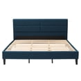 thumbnail image 1 of CorLiving Bellevue Upholstered Adult King Bed Frame with Slats and Rectangle Tufted Headboard - No Box Spring Required, 1 of 9