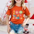 thumbnail image 2 of FhsagQ The 7th Of July Garçon et Fille Mode Décontractée Imprimé Col Rond Ample Manche Courte T-Shirt Haut Fille Printemps The 7th Of July T-Shirts Taille 6X-7 Tout-Petit Fille T-Shirts d'Été Pâques Orange 8-9 Ans, 2 of 4