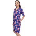 thumbnail image 1 of Bimba Chemise de Nuit à Col Rabattu Imprimé Floral Bleu Royal pour Femmes - 12, 1 of 6