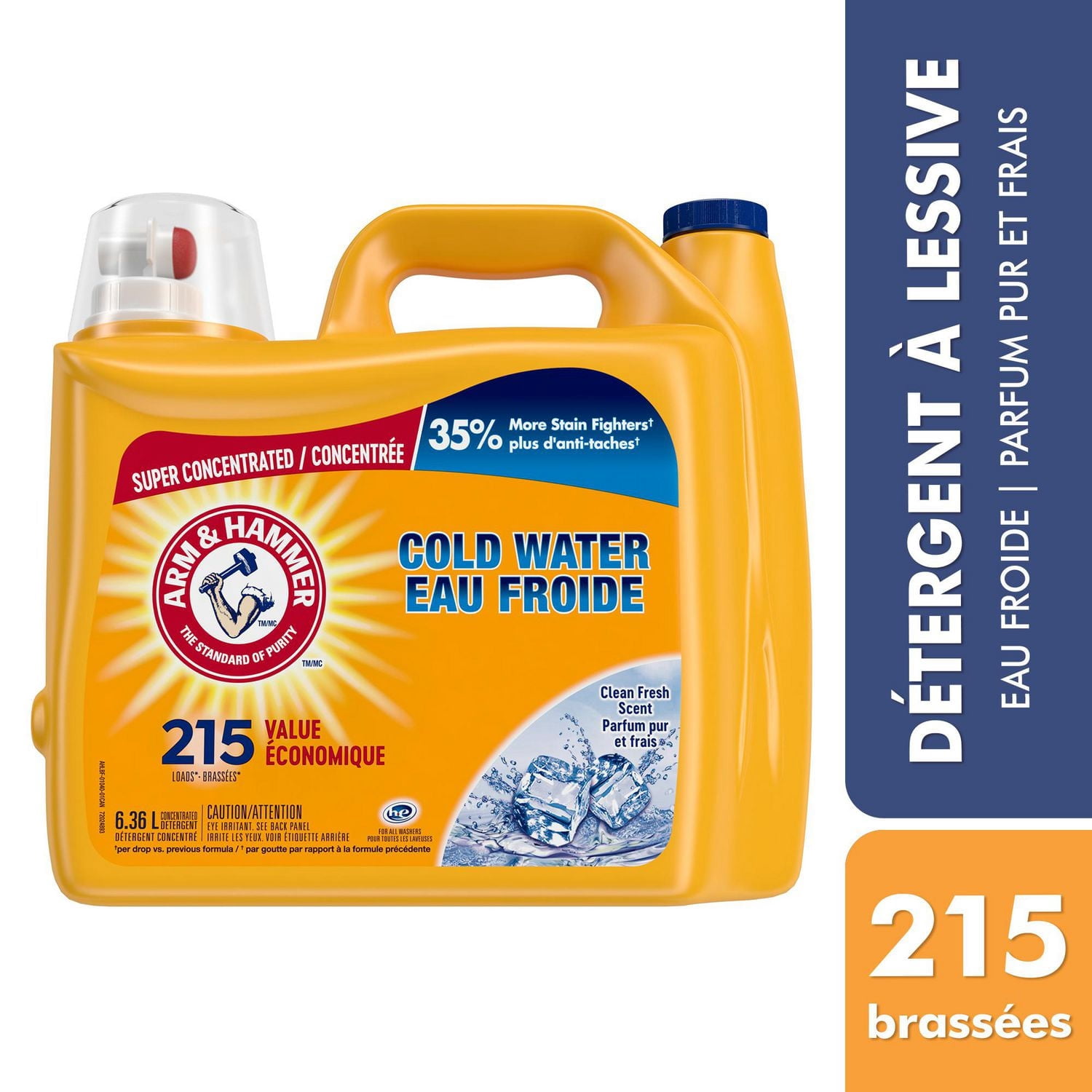 Arm & Hammer Détergent à lessive liquide Eau froide, parfum frais
