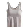 thumbnail image 2 of Letimco Soft Seamless Bralette Tank Top for Women - Sleeveless Round Neck Solid Color With Built In Bra Pads for Yoga Daily Home, 2 of 7