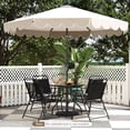 thumbnail image 4 of Costway Parasol de Patio 10 Pi avec Manivelle, Inclinaison Réglable, Volants, Toit Ventilé, 8 Baleines, Beige, 4 of 10