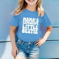 thumbnail image 2 of Girls Softball under Shirts Ruffle Girl Clothes Children's Casual Letter Pattern Print Multicolor Round Neck Short Sleeves, 2 of 4