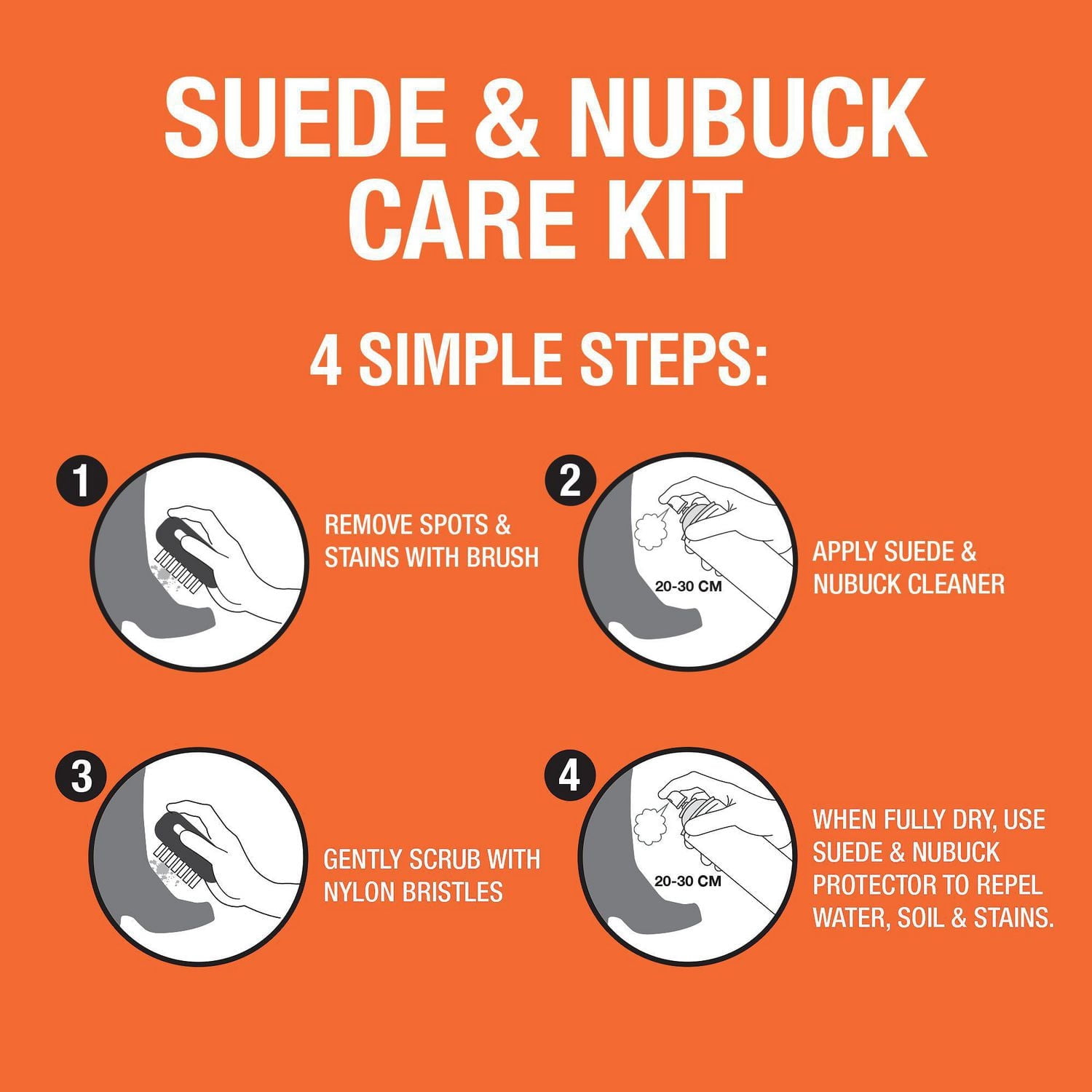 Moneysworth & Best Suede + Nubuck Care Kit, 3PCS - Protector 160g/5.6oz, 1 pk