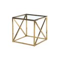 thumbnail image 1 of K-Living Palma End Table With Clear Glass Top & Gold Polished Stainless Steel Base, 1 of 1