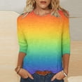 thumbnail image 5 of Hauts à Manches 3/4 pour Femmes Mode pour Femmes T-Shirt Ample Imprimé Blouse à Manches 3/4 Col Rond Hauts Décontractés T-Shirts en Coton Femmes T-Shirts pour Femmes Mode T-Shirts à Manches 3/4 pour Femmes, 5 of 5