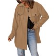 thumbnail image 2 of EGNMCR Veste à Manches Longues pour Femmes, Sans Capuche, Décontractée, Col en V, Couleur Unie, 2 of 9