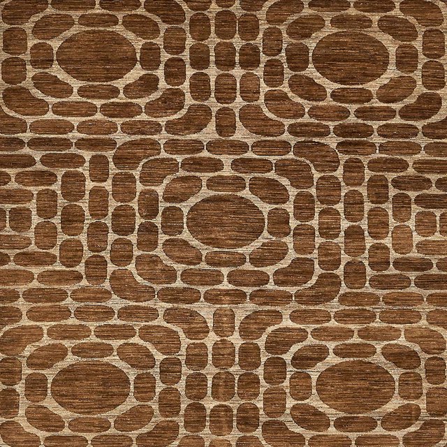 Ahgly Company Tapis d'Intérieur Carrés Abstraits Rouge Brun, Tapis de Zone Abstraits, 3 Pieds Carré