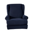 thumbnail image 1 of 2-Piece Wing Back Armchair Covers Wing Sofa Slipcovers Replacement Dark Blue, 1 of 8