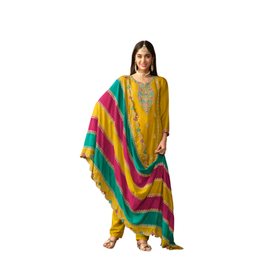 Ensemble sur Mesure Bollywood Pakistanais Kurta Pantalon Dupatta Tenue de Mariage Ensemble Kurti Pantalon Haut Combo