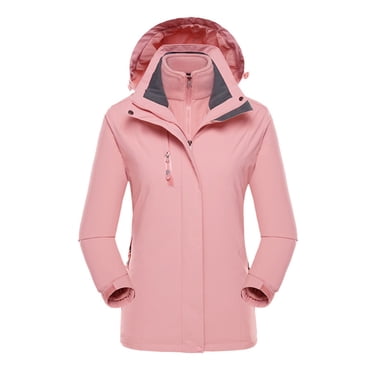 Qertyioot Plus Size Coat for Womens,Ladies Fleece Thickened Warm Hooded Reversible Jacket