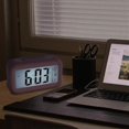 thumbnail image 5 of Battery Operated Digital Alarm Clock, 4.5 inch (about 11.4cm) Pink LCD Display Bedside Alarm Clock, 5 of 5