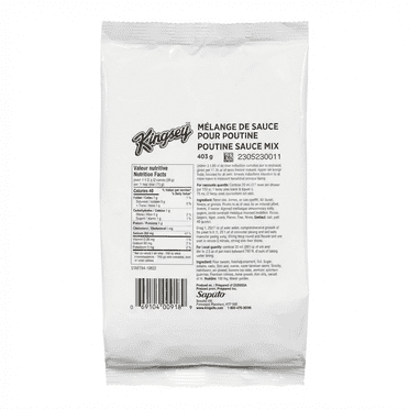 Kingsey Cheese Poutine Sauce Mix, 403 g – Savory Gravy Mix for Classic Poutine, Fries & Comfort Dishes