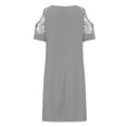 thumbnail image 4 of FAIWAD Robes en Coton et Lin pour Femmes, Dentelle Patchwork, Col en V, Robe à Épaules Dénudées, Robe d'Été Décontractée pour la Plage, 4 of 5